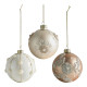 Set of 3 Fancy Glass Christmas Ornaments