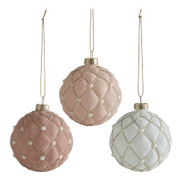 Coffret de 3 boules de Noël Perles en verre