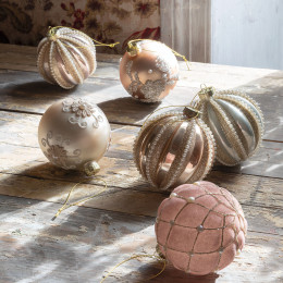Coffret de 3 boules de Noël Perles en verre