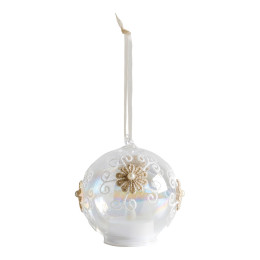 Bola de Navidad Copo de cristal con vela LED integrada