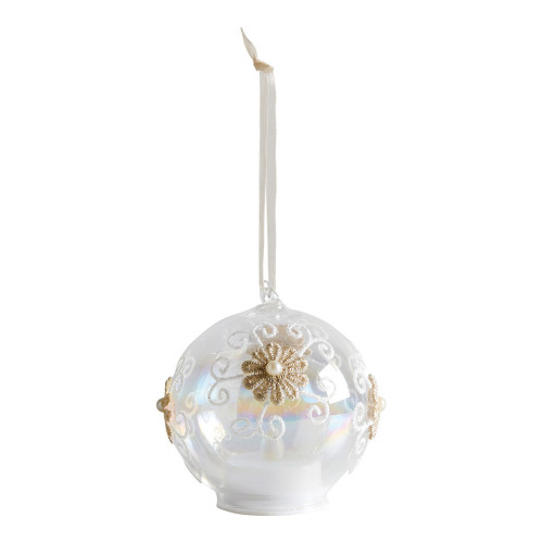 Christmas Snowflake Ball in glass with integrated LED candle