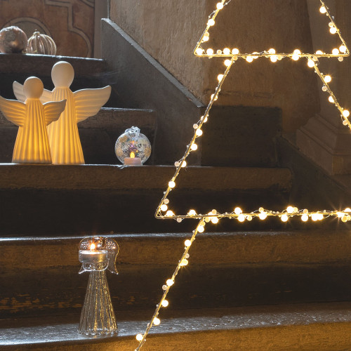 Christmas Snowflake Ball in glass with integrated LED candle