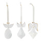 Set of 3 hanging glass Angel ornaments
