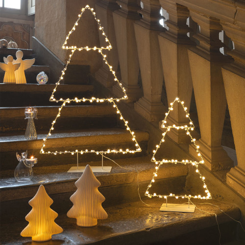 Sapin lumineux en métal - Petit modèle - H. 50 cm