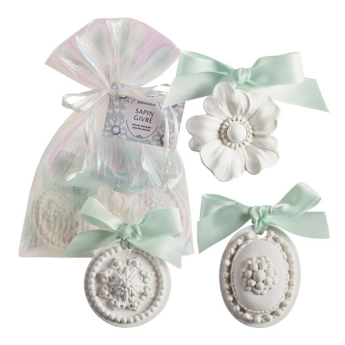 Sacchetto di 3 decorazioni profumate Fête Nacrée - Sapin Givré