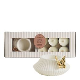 Coffret bougeoir Papillon et 6 bougies parfumées - Rose Élixir Coffret bougeoir Papillon et 6 bougies parfumées - Rose Élixir