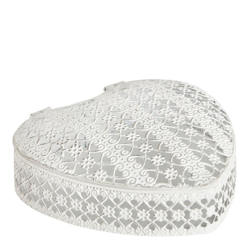 Heart Metal Jewellery Box - Large Size - 18.5 x 6 cm
