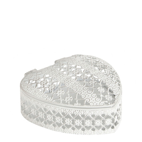 Boîte à bijoux Cœur en métal - Petit modèle - 14 x 6 cm