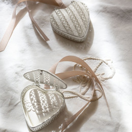 Boîte Cœur et décor parfumé - Poudre de Riz