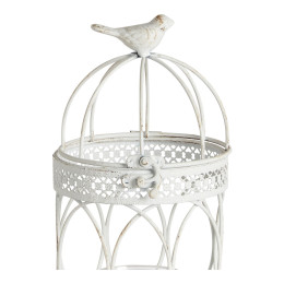 Cage à oiseaux photophore en métal - ⌀ 10 x 20,5 cm