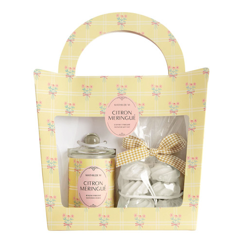 Gift Set Scented Candle 100 g and Decorations Gourmandises d'Été - Citron Meringué