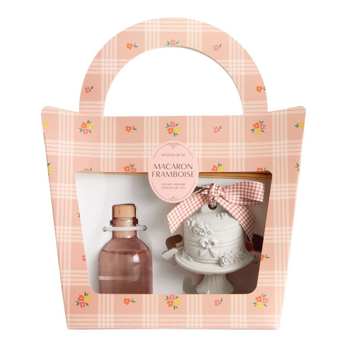 Cofanetto diffusore di profumo 50 ml e decorazione Gourmandises d'Été - Macaron Framboise