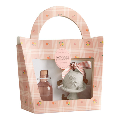 Fragrance Diffuser Gift Set 50 ml and Gourmandises d'Été Decoration - Macaron Framboise
