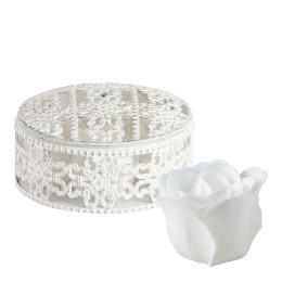 Cofanetto profumato di 6 rose di sapone bianche