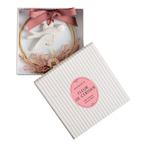 Couronne florale Colombe parfumée - Fleur de cerisier