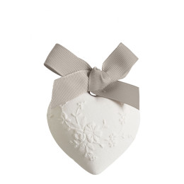Decorado perfumado Corazón Bordado - Fleur de coton