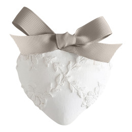 Decorado perfumado Corazón Bordado - Fleur de coton