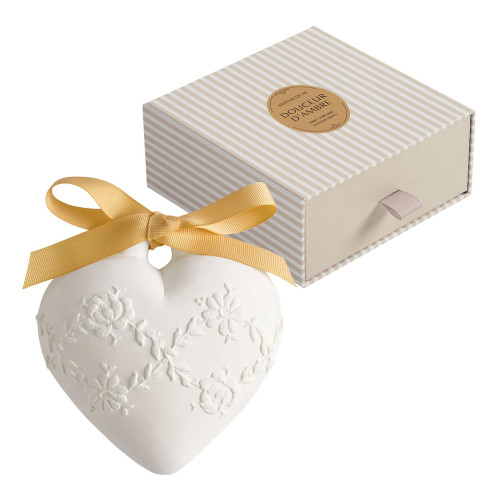 Decoro profumato Grande Cuore ricamato - Douceur d'Ambre