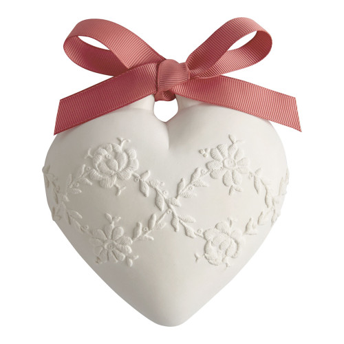 Decorado perfumado Gran Corazón bordado - Fleur de Cerisier