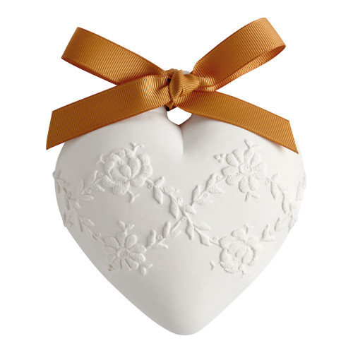 Decoro profumato Grande Cuore ricamato - Fleur d'Oranger