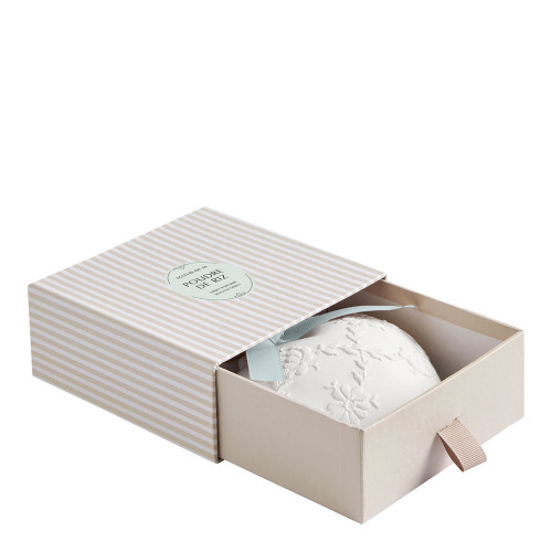 Décor parfumé Grand Cœur brodé - Poudre de Riz