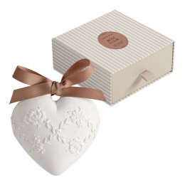 Décor parfumé Grand Cœur brodé - Rose Élixir
