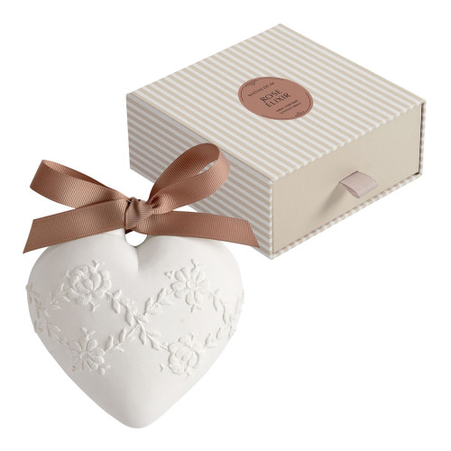 Décor parfumé Grand Cœur brodé - Rose Élixir
