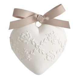 Décor parfumé Grand Cœur brodé - Voile de Lin