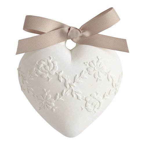 Décor profumato Grande Cuore ricamato - Voile de Lin