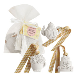 Pouch of 3 Scented Decorations Gourmandises d'Été - Citron Meringué