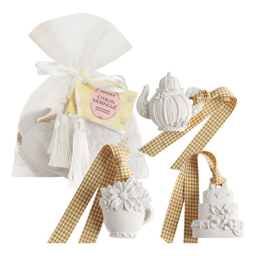 Pouch of 3 Scented Decorations Gourmandises d'Été - Citron Meringué