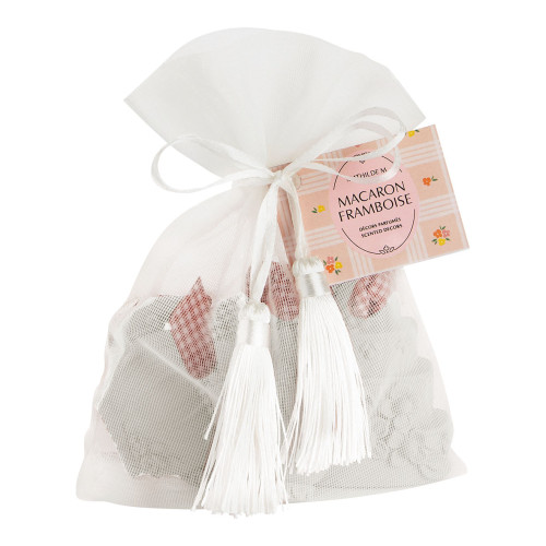 Pochon de 3 décors parfumés Gourmandises d'Été - Macaron Framboise