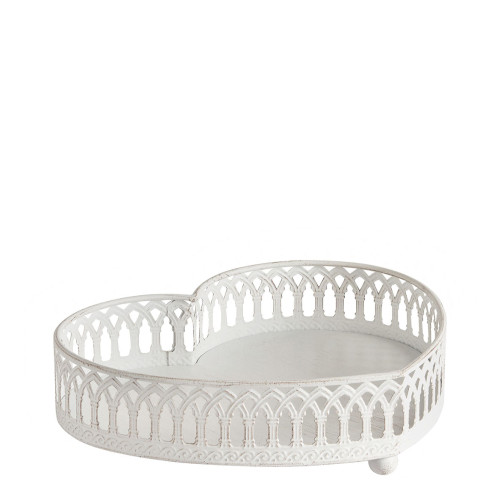 Set of 2 Heart Metal Trays