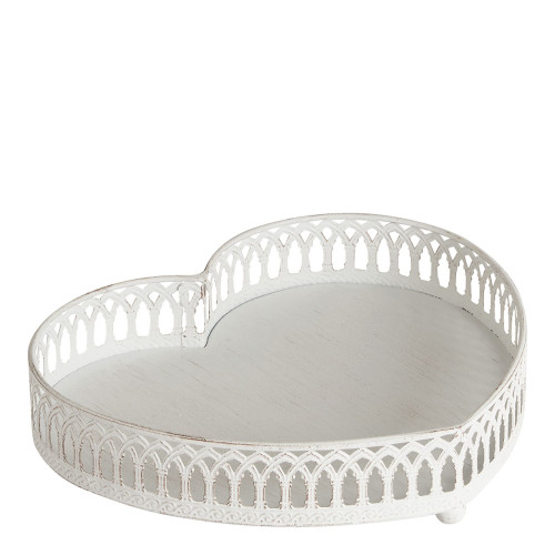 Set de 2 plateaux Cœur en métal