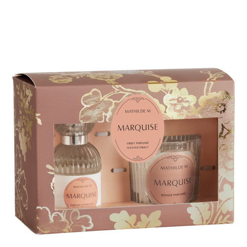 Cofanetto con profumo per ambienti e candela profumata Trésor de Fleurs - Marquise