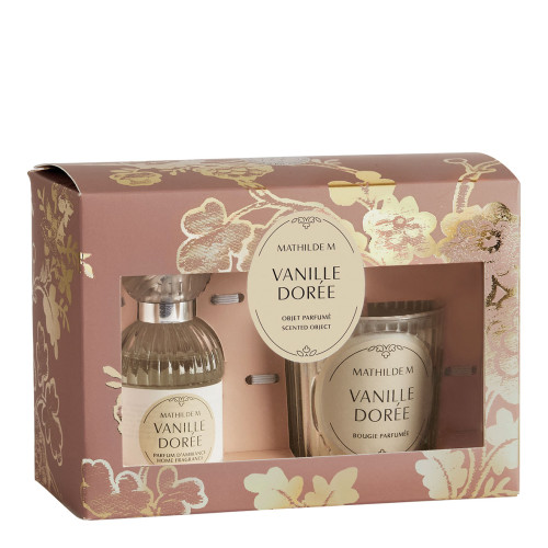 Estuche de perfume de ambiente y vela perfumada Trésor de Fleurs - Vanille Dorée