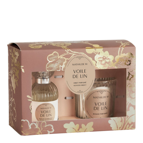 Estuche de perfume de ambiente y vela perfumada Trésor de Fleurs - Voile de Lin