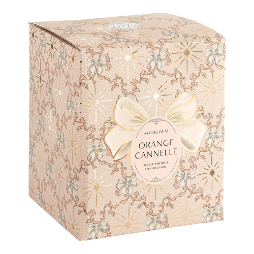 Bougie parfumée Boule de Noël Rubans de Fête 210 g - Orange Cannelle