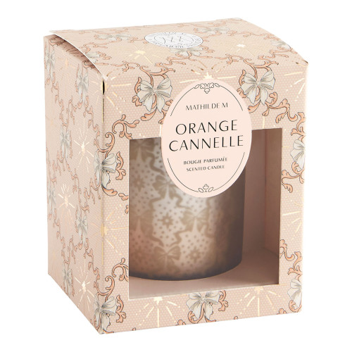 Bougie parfumée Rubans de Fête 160 g - Orange Cannelle