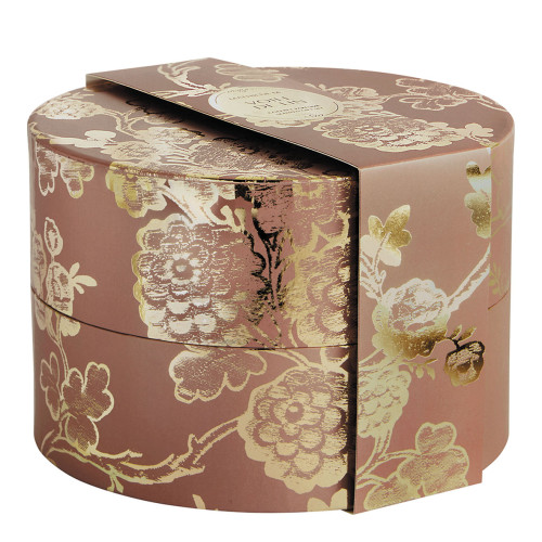 Coffret diffuseur de parfum Nœud et bougie parfumée Trésor de Fleurs - Voile de Lin