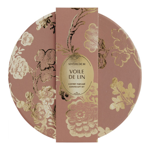 Cofanetto con diffusore di profumo con fiocco e candela profumata Trésor de Fleurs - Voile de Lin