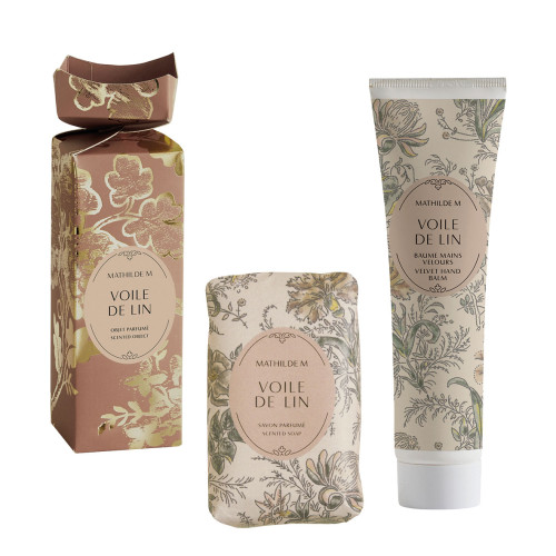 Estuche de bálsamo de manos y jabón Trésor de Fleurs - Voile de Lin