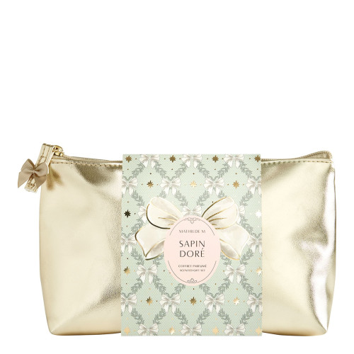 Pochette parfum d'ambiance, bracelet et décor parfumé Rubans de Fête - Sapin Doré
