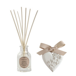 Coffret diffuseur de parfum et décor parfumé Trésor de Fleurs - Voile de Lin
