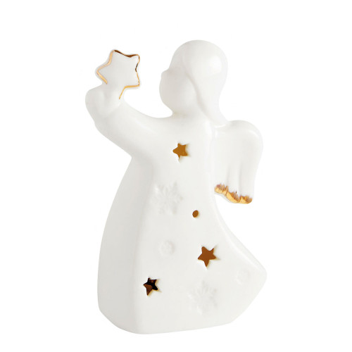 Ángel decorativo de cerámica con LED - Tamaño mediano