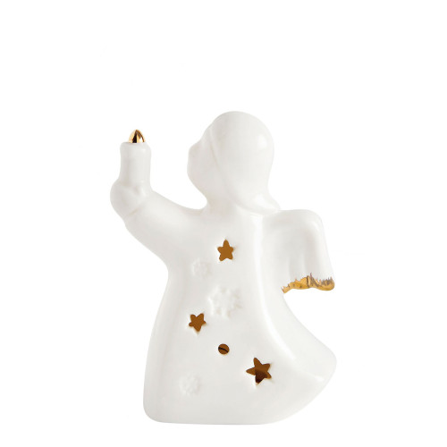 Ange décoratif en céramique avec LED - Petit modèle