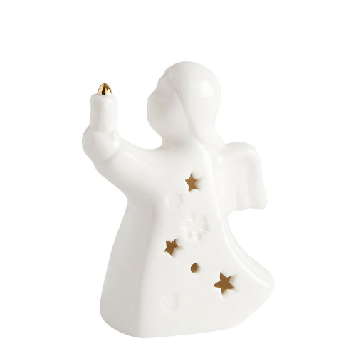Ange décoratif en céramique avec LED - Petit modèle