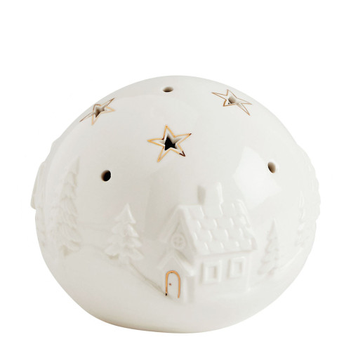 Ceramic Christmas Village Decorative Sphere with LED - Medium