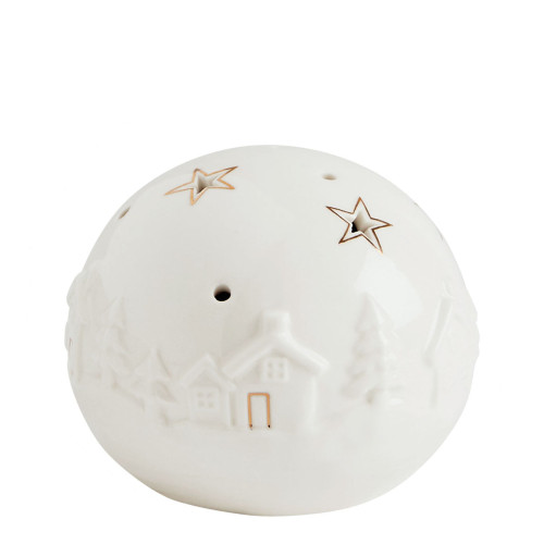 Ceramic Christmas Village Decorative Sphere with LED - Small
