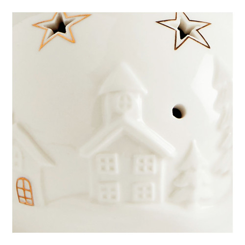 Ceramic Christmas Village Decorative Sphere with LED - Small